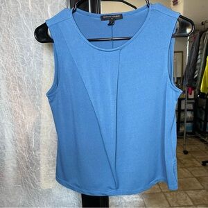 Banana Republic Blue Sleeveless Pleated Top Women's Size S Sleeveless